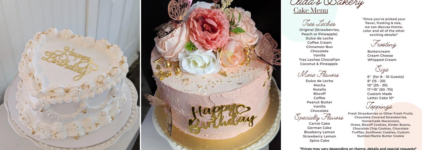 Elida's Bakery Menu