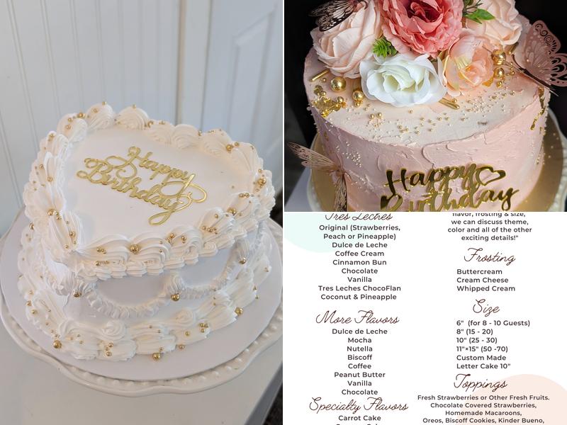 Elida's Bakery Menu