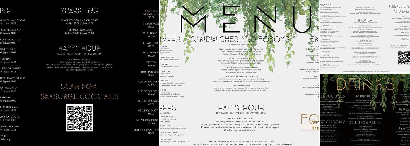 Pour09 Bar & Rooftop Menu