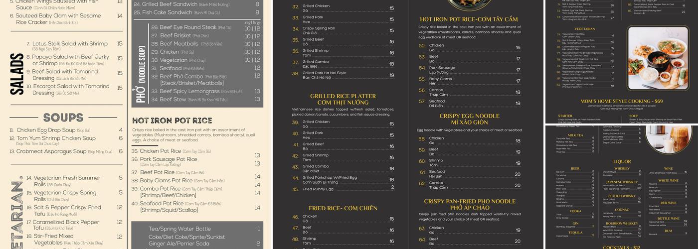 Viet Fire Kitchen Menu