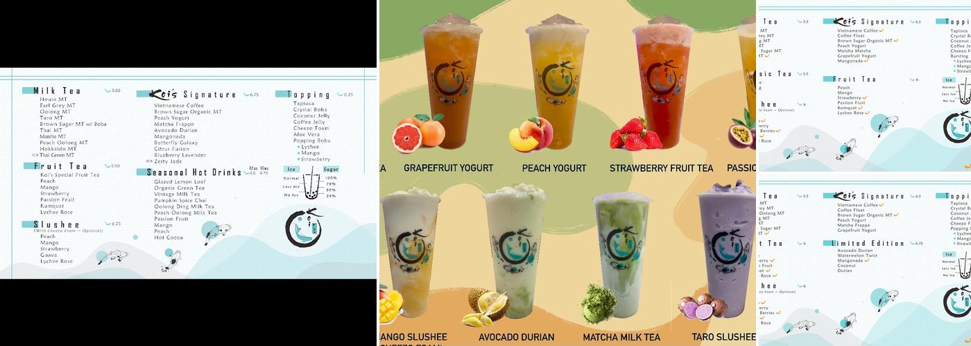 Koi Tea Menu