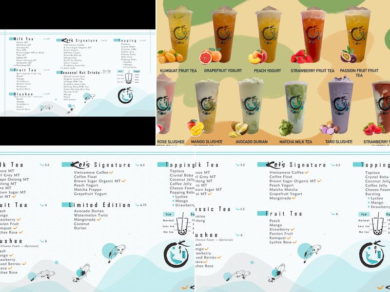 Koi Tea Menu