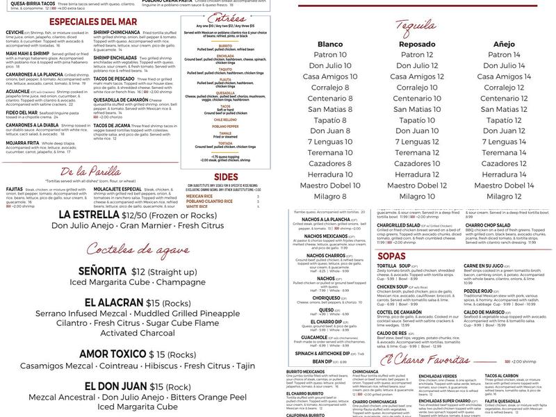El Charro Cocina & Cantina Menu