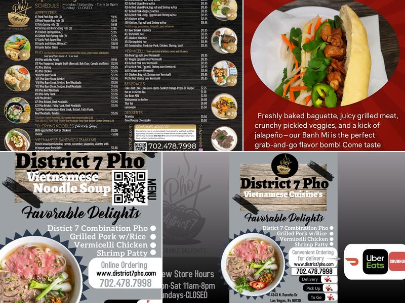 District 7 Pho Menu