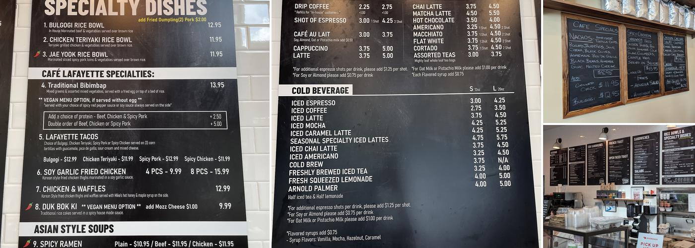 Cafe Lafayette Menu