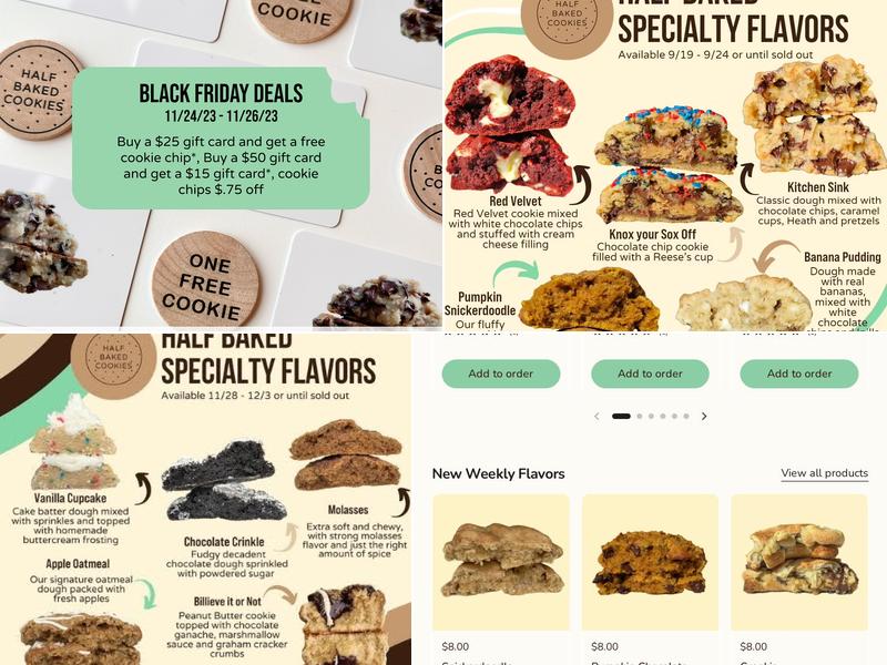 Half Baked Cafe Menu
