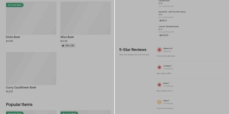 Eden's Menu