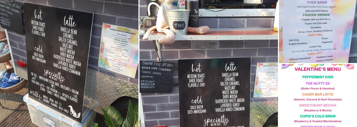 Brown Fox Coffee Box Menu