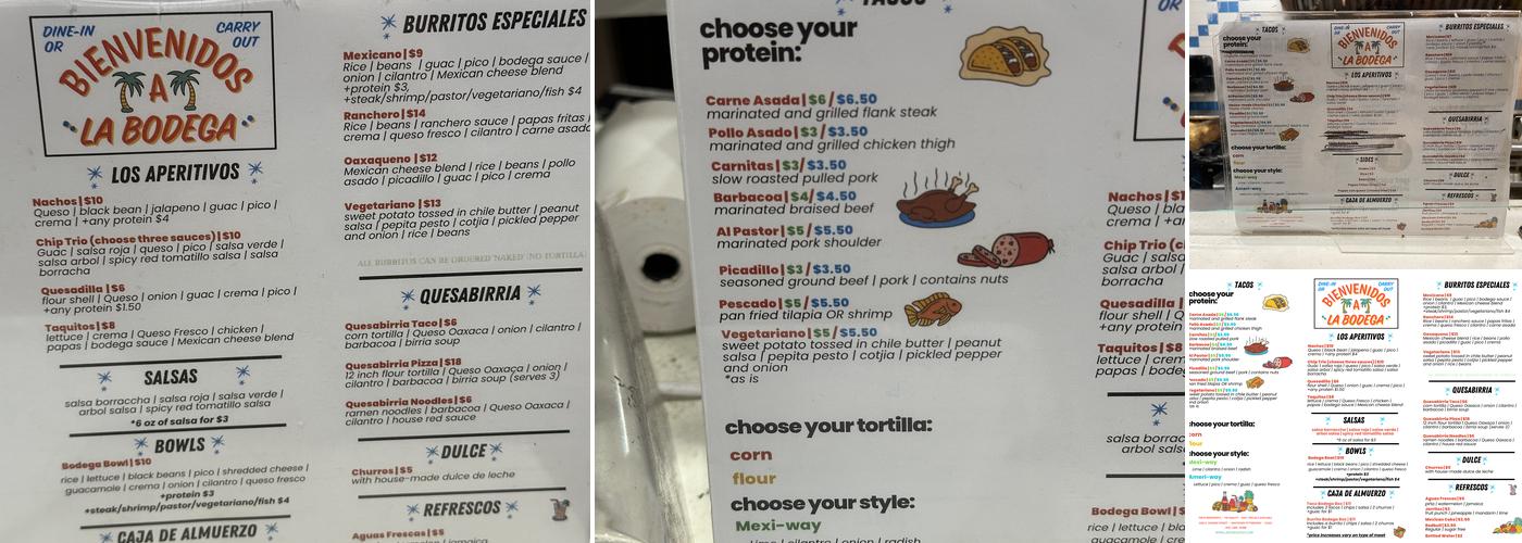 La Bodega Menu
