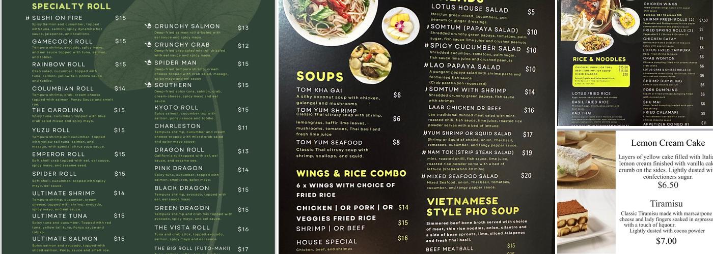 Lotus Thai Dining Menu