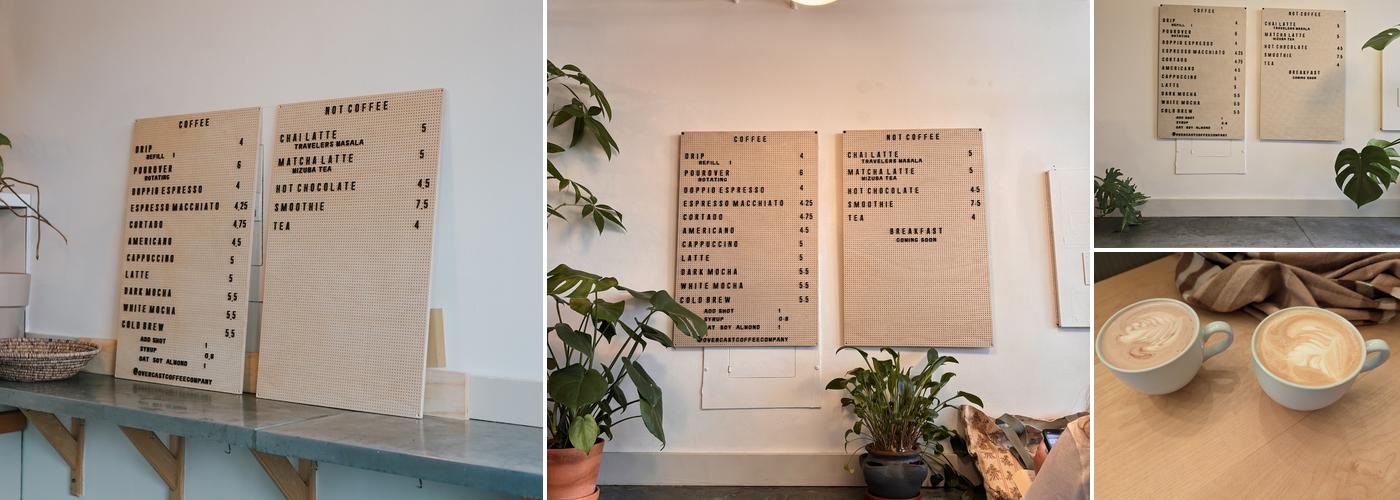 Overcast Coffee Menu