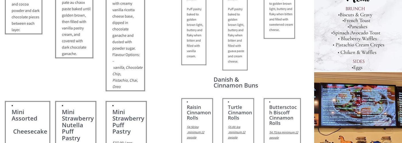 Four Palates Gelato & Bakery Menu
