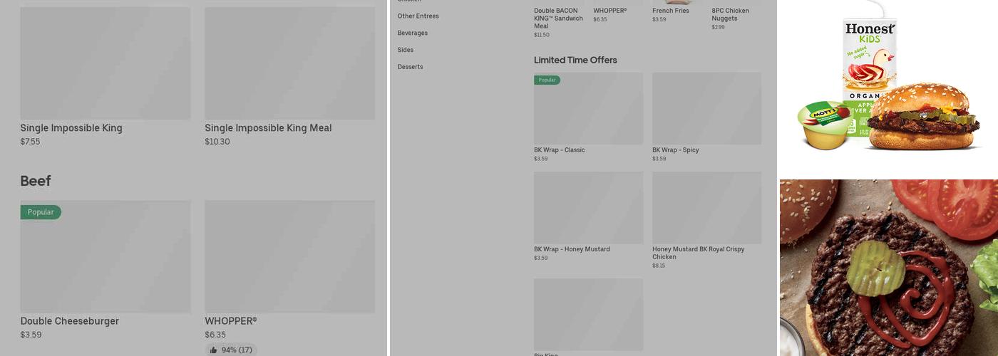 Burger King Menu
