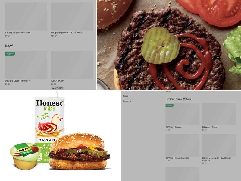 Burger King Menu