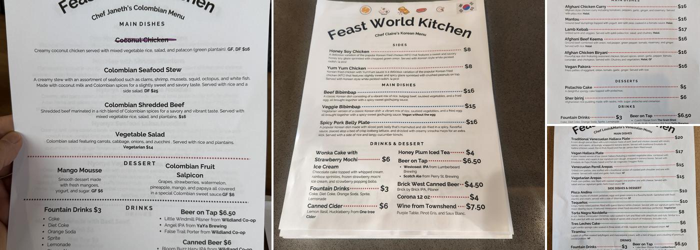 Feast World Kitchen Menu