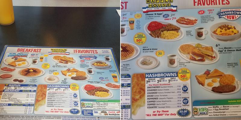 Waffle House Menu