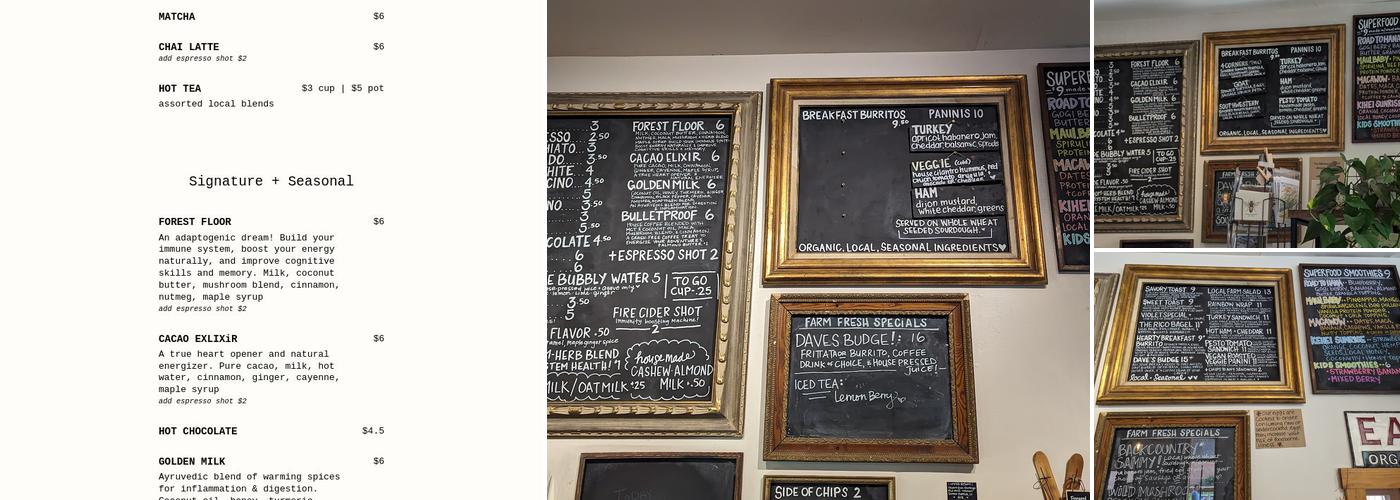 Fireweed Cafe & Mercantile Menu