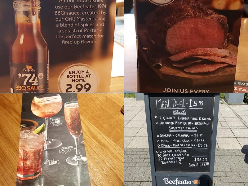 Farnham Beefeater Menu