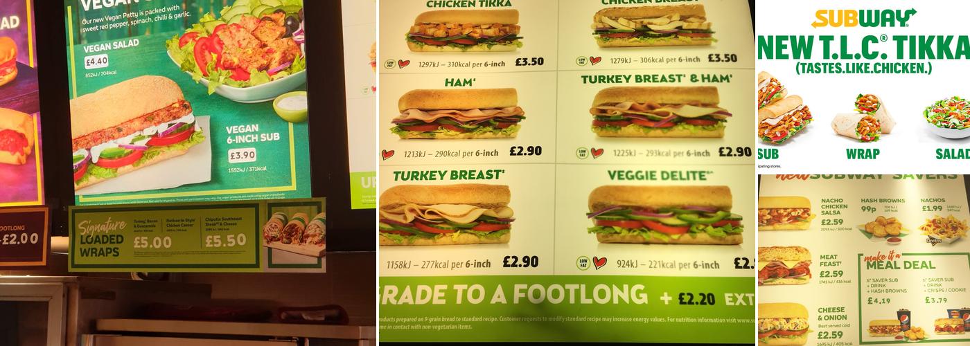 Subway Menu