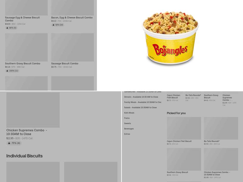 Bojangles Menu
