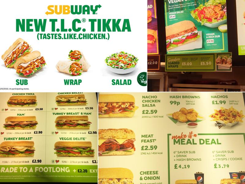 Subway Menu