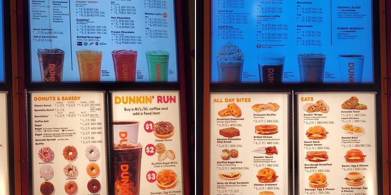 Dunkin' Menu