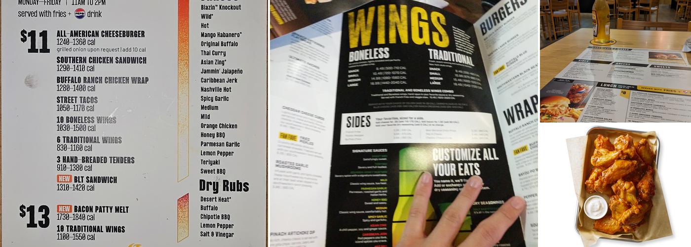 Buffalo Wild Wings Menu