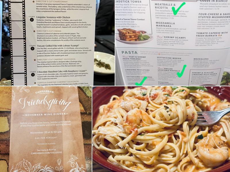 Carrabba's Italian Grill Menu