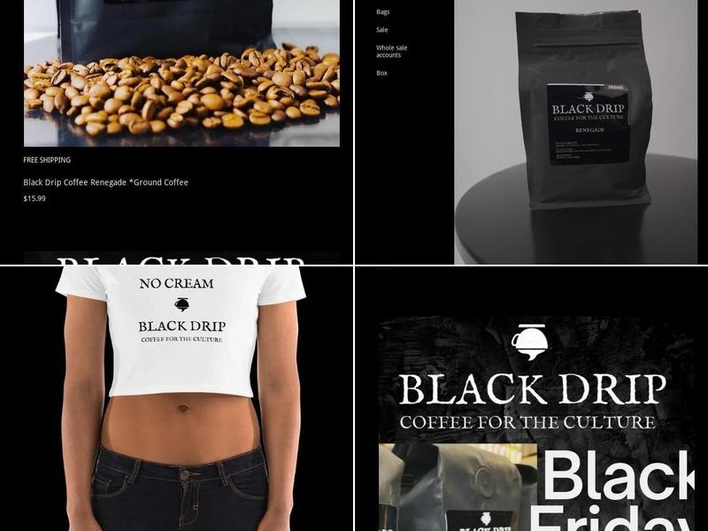 Black drip coffee Menu
