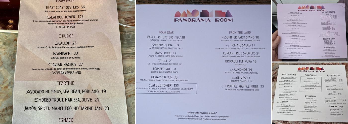 Panorama Room Menu