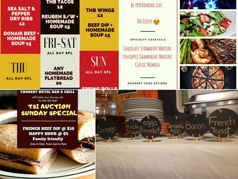 Thorsby Hotel Bar & Grill KITCHEN MUSIC SOCIAL Menu