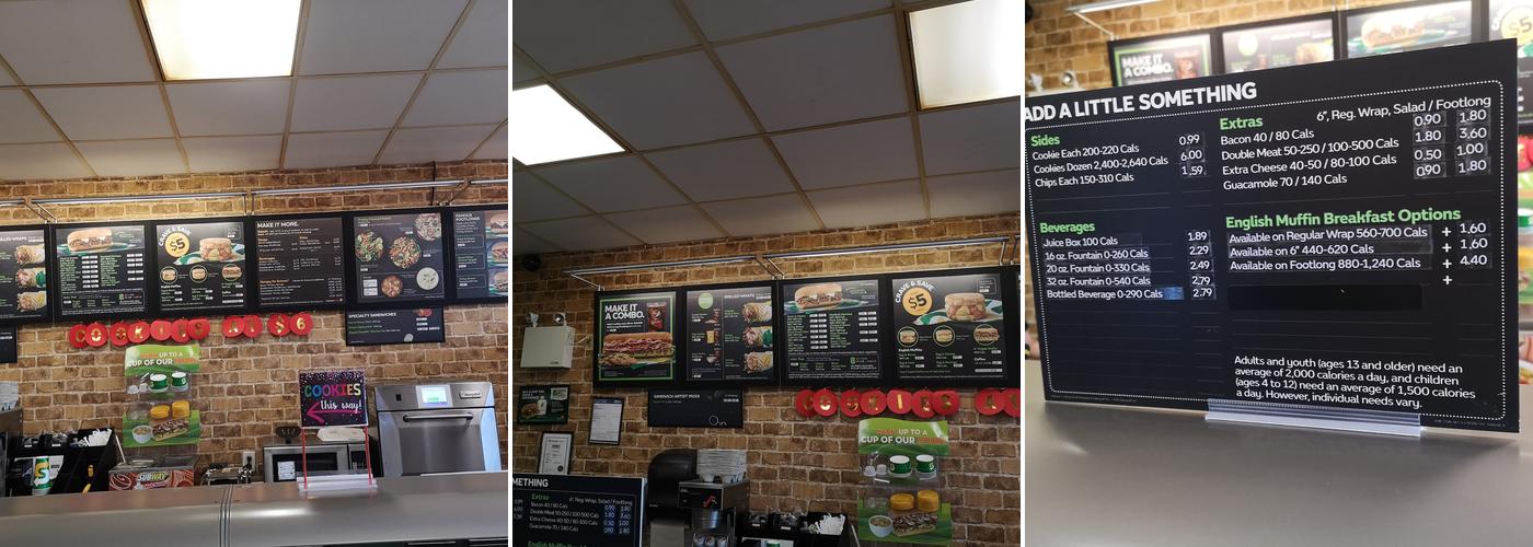 Subway Menu