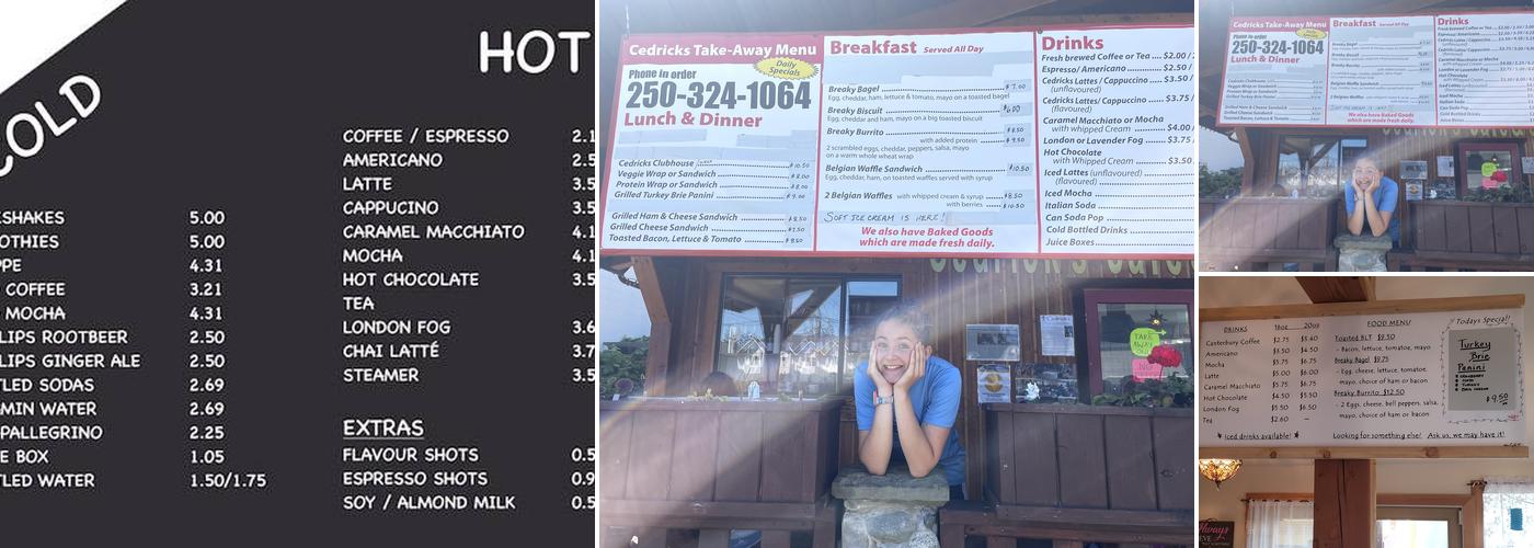 Cedrick's Coffee House Menu