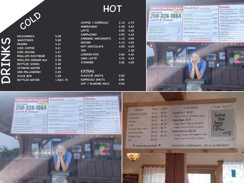 Cedrick's Coffee House Menu