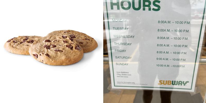 Subway Menu