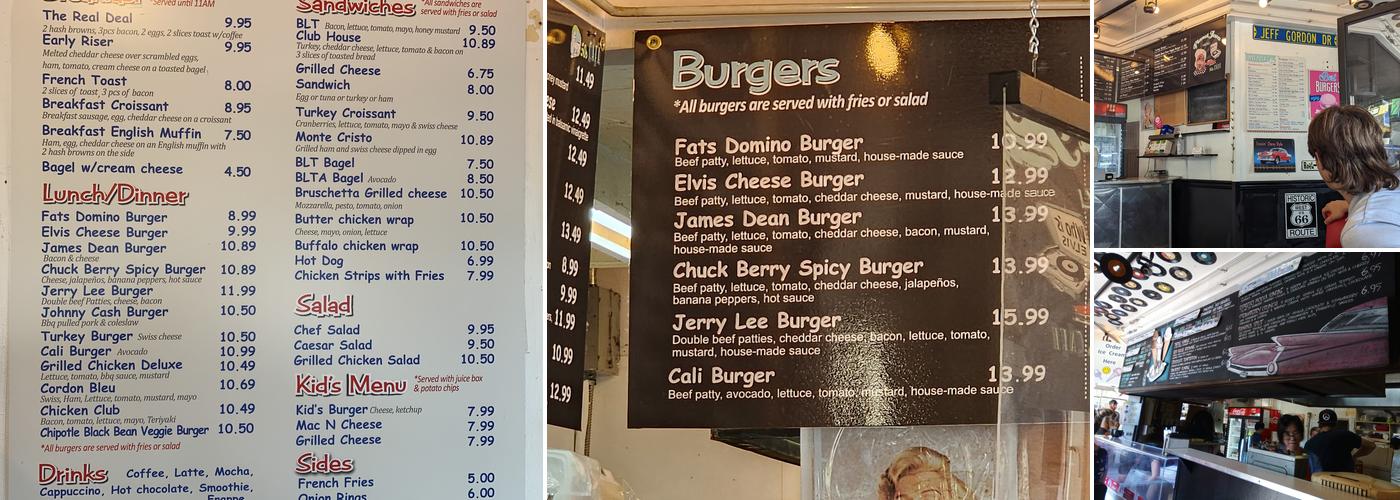 Planet Java Fifties Diner Menu