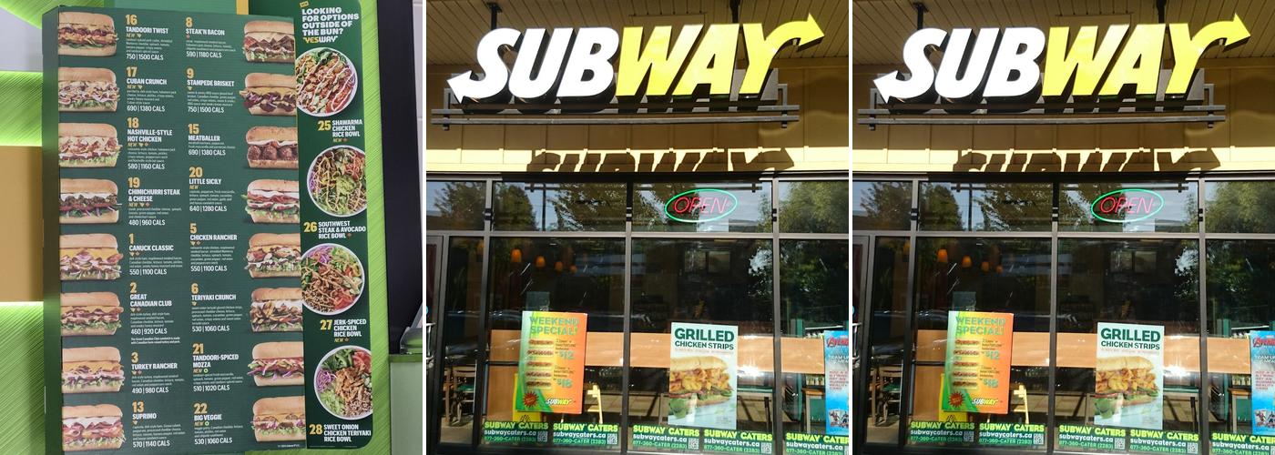 Subway Menu
