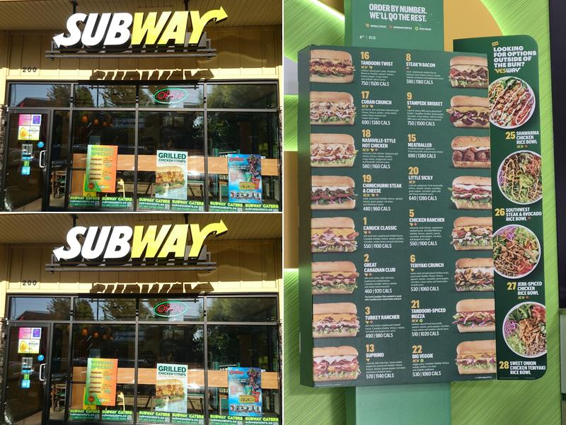 Subway Menu