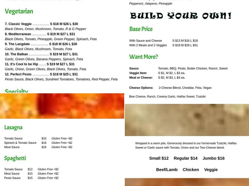 Salt and Peppers Pizzeria Menu