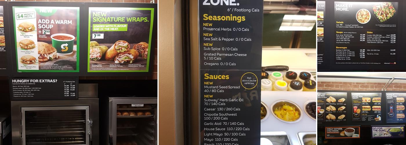 Subway Menu