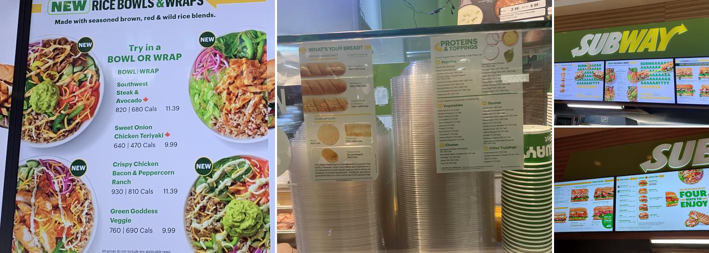 Subway Menu