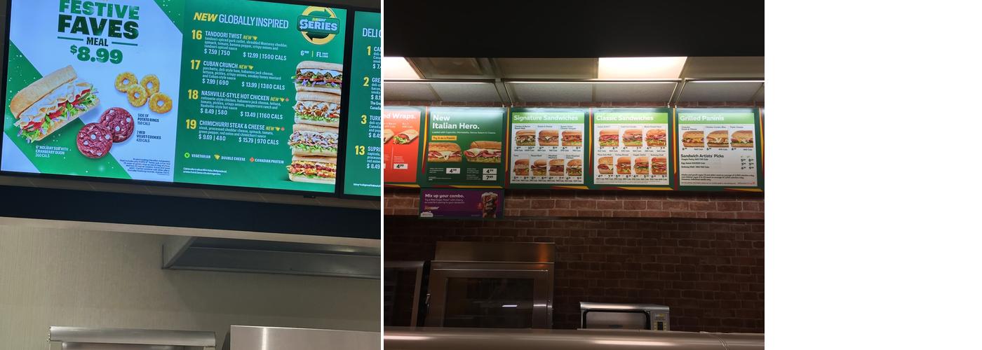 Subway Menu