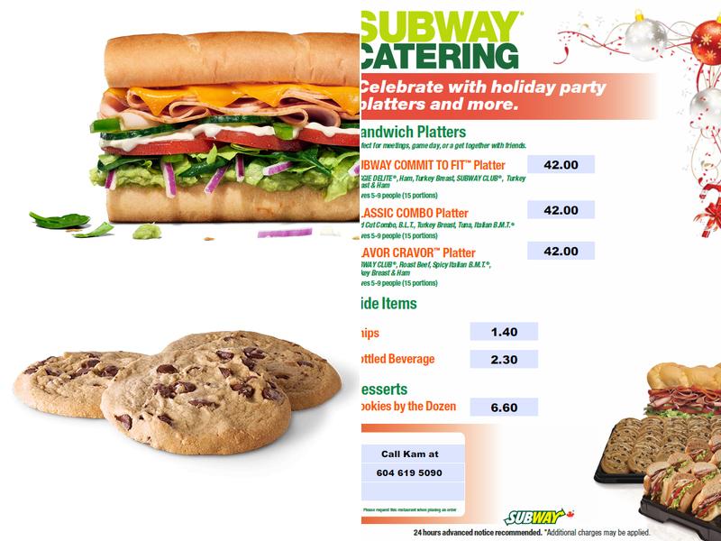 Subway Menu