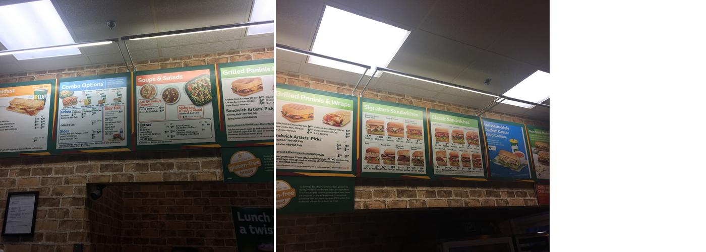 Subway Menu