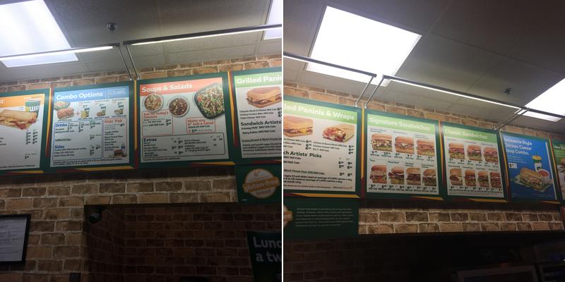 Subway Menu