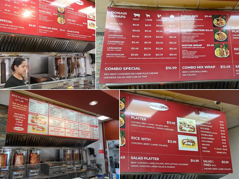 Donair Affair Menu