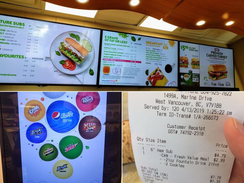 Subway Menu
