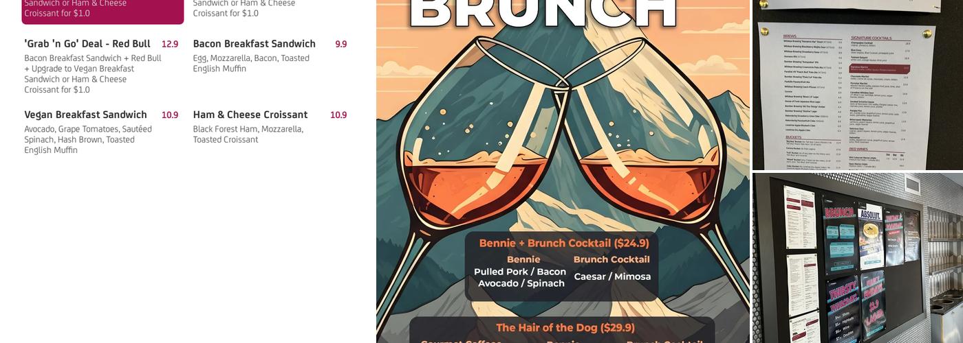 The Living Room at Pangea Menu