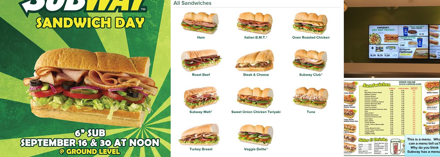Subway Menu