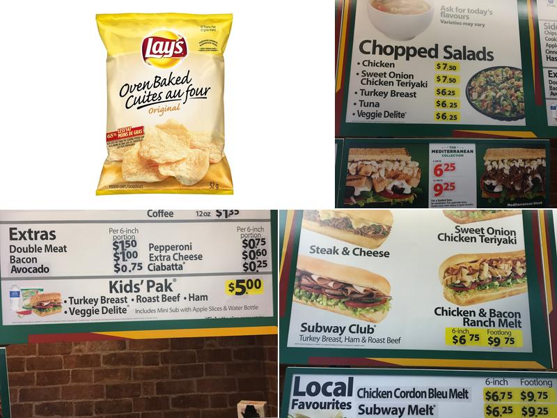Subway Menu